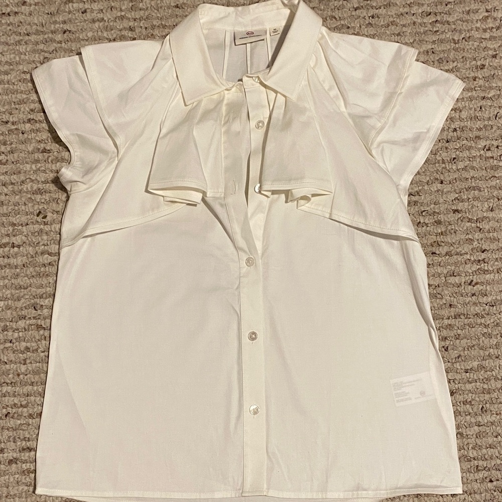 AG branded Elegant White Women's Blouse XS stunning. Never worn